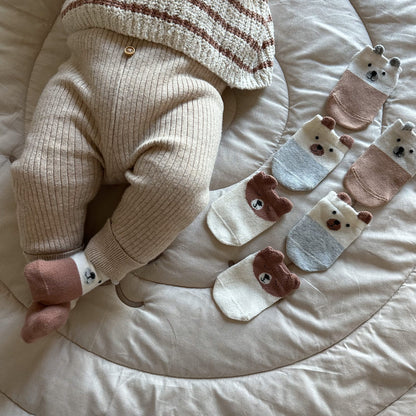 3 Paar Babybärensocken | Babyschuhe aus weicher Baumwolle – süßes Geschenk für Neugeborene – gemütliche Babykleidung – Babysocken – Geschenk für Babys – Kindersocken – Kiddy