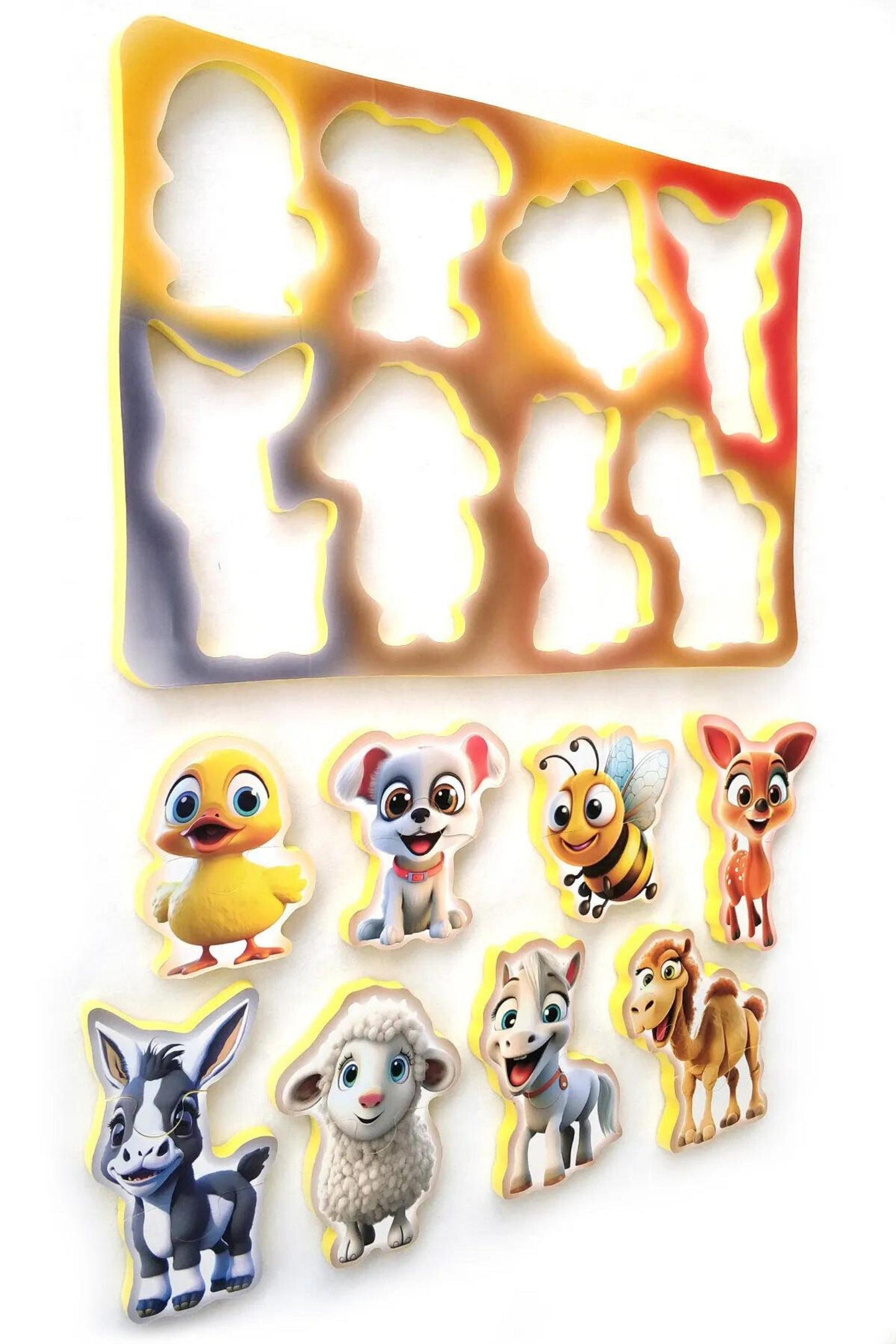 🐮 Baby Puzzle - Farm Animals Series in Soft, Thick, Water-Sticking Sponge 🐷