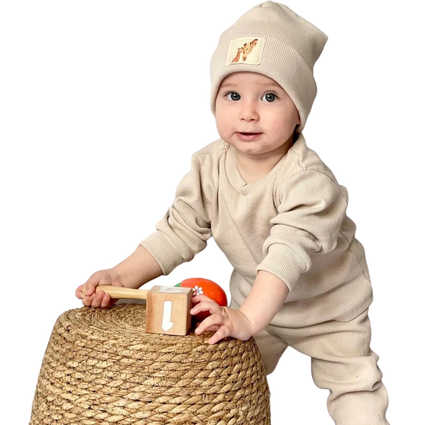 KidsKiddy™ - Cotton 3-piece Top, Bottom, and Beanie Hat Set for Babies and Toddlers