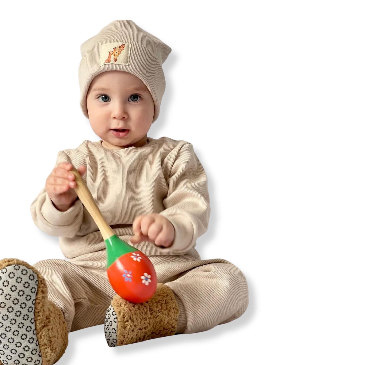 KidsKiddy™ - Cotton 3-piece Top, Bottom, and Beanie Hat Set for Babies and Toddlers
