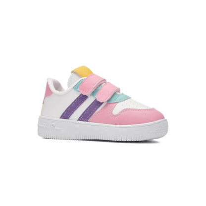 KidsKiddy™ - 👟 Daily Unisex Kids Sneakers - Dual-Striped with Velcro Fastening 🌈