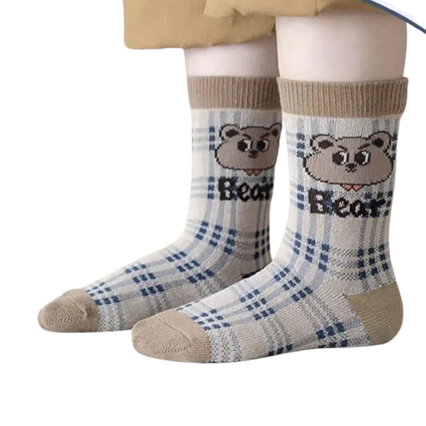 🧸 Bear & Blue Designed 5 Pairs Baby&Kids Socks 🧸